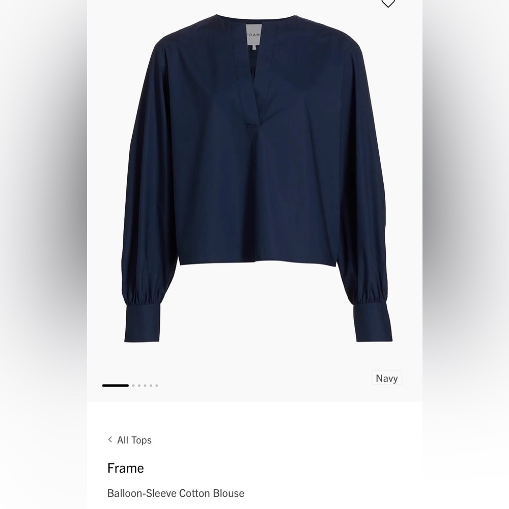 Frame Denim Ballon sleeve Cotton Blouse